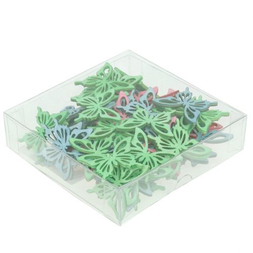 Floristik24 Vlinders Mix Hout Roze, Groen, Blauw 4cm 72 st
