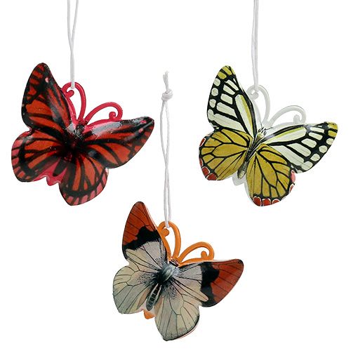 Floristik24 Vlinder om op te hangen kleurrijk assorti 5,5cm 3st