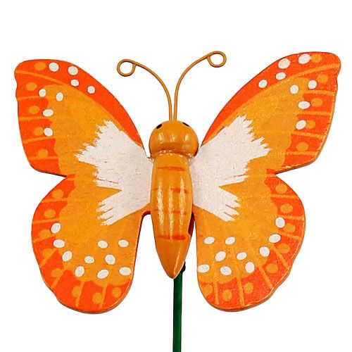 Artikel Decoratieve plug vlinder oranje 6,5 cm 24 stks