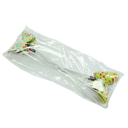 Floristik24 Vlinders met draad blik gekleurd 6cmx5cm L24cm