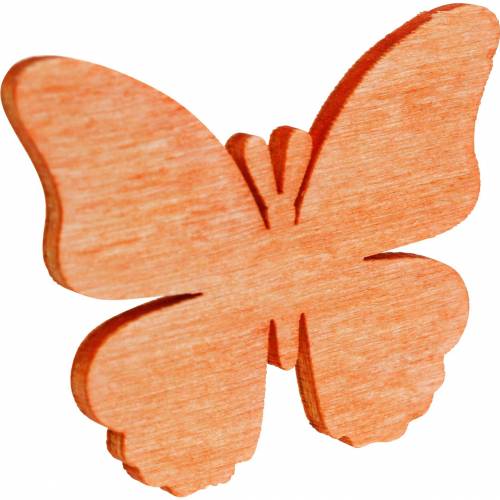 Vlinders om te strooien Decoratief vlinderhout oranje, abrikoos, bruin 72st