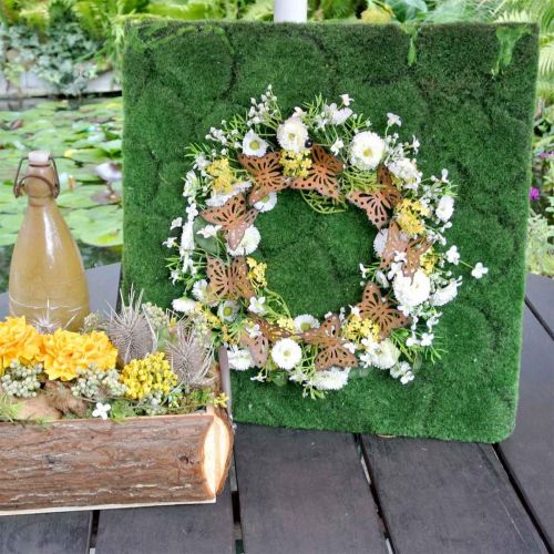 Floristik24 Vlinderdecoratie, lentedecoratie om op te hangen, kransring, patina Ø30cm 2st