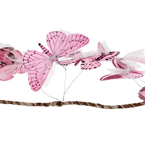 Floristik24 Vlinderslinger roze 154cm