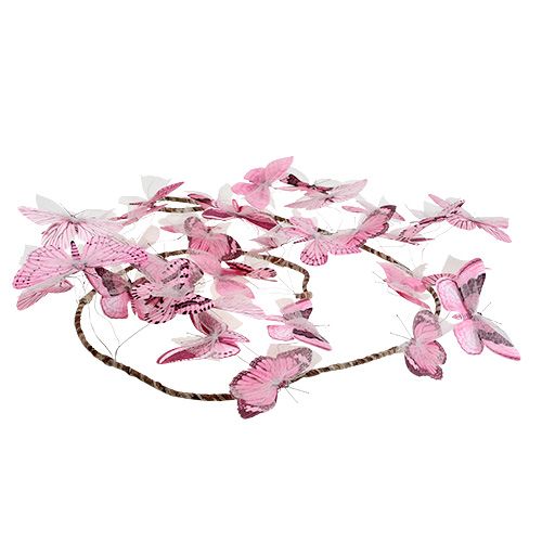 Floristik24 Vlinderslinger roze 154cm