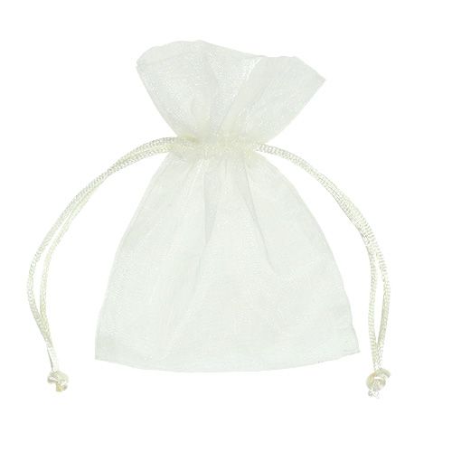 Floristik24 Sieradenzakje van organza creme 12x9cm 10st