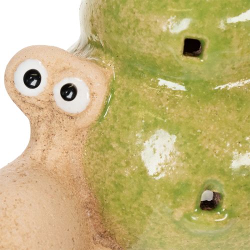 Artikel Keramische slakfiguur met LED-verlichting, een leuke tafeldecoratie voor thuis en op kantoor, 12 cm, 2 stuks