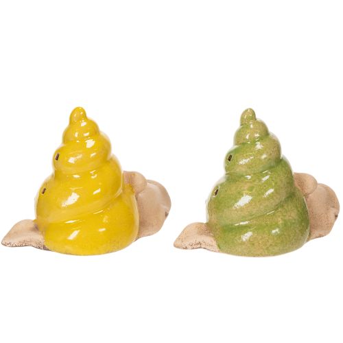 Artikel Keramische decoratieve slak met ledverlichting. Leuke tafeldecoratie voor thuis en op het balkon. 12 cm, 2 stuks.