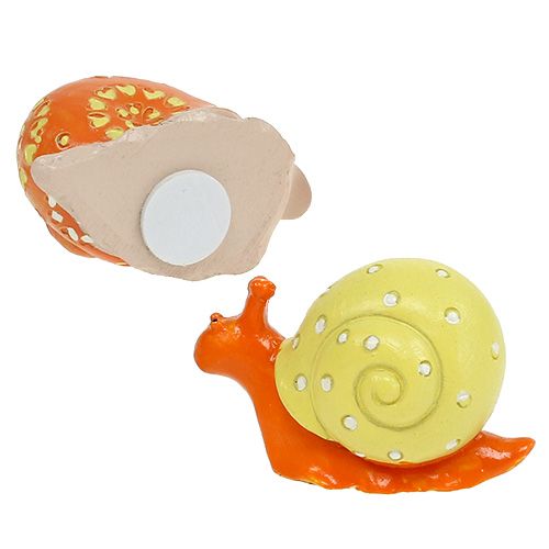 Floristik24 Slakken met lijmstip oranje, geel 6cm 12st