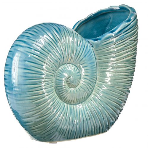 Floristik24 Slak decoratieve vaas bloemenvaas blauw keramiek L18cm