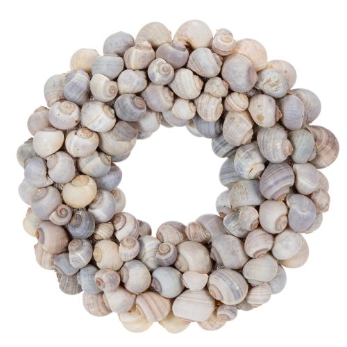 Floristik24 Slakkenkrans om op te hangen, decoratieve krans, maritieme stijl, Nathai, Ø35cm