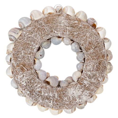 Artikel Slakkenkrans om op te hangen, decoratieve krans, maritieme stijl, Nathai, Ø35cm