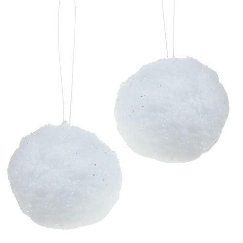 Floristik24 Sneeuwbal met mica 8cm 4st