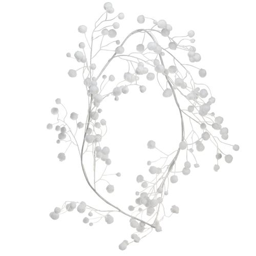 Floristik24 Sneeuwbalslinger winterdecoratie wit glitter L125cm