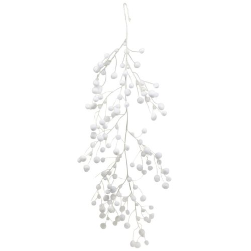 Floristik24 Sneeuwbal slinger wit met mica 60cm