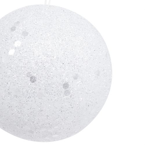 Floristik24 Decoratieve sneeuwbal om op te hangen Ø6cm 12st