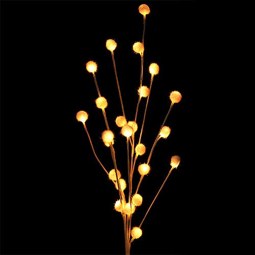 Floristik24 Sneeuwbal takken LED warm wit 72 lichts H1m 3st