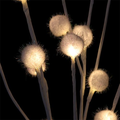 Floristik24 Sneeuwbal takken LED warm wit 72 lichts H1m 3st