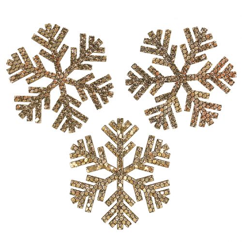Floristik24 Sneeuwvlok goud kerstdecoratie Ø4cm 48 st