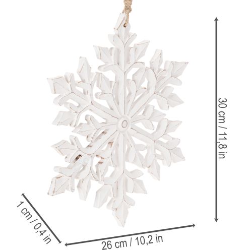 Grote decoratieve sneeuwvlok, hangende decoratie, 30 cm | Floristik24.nl