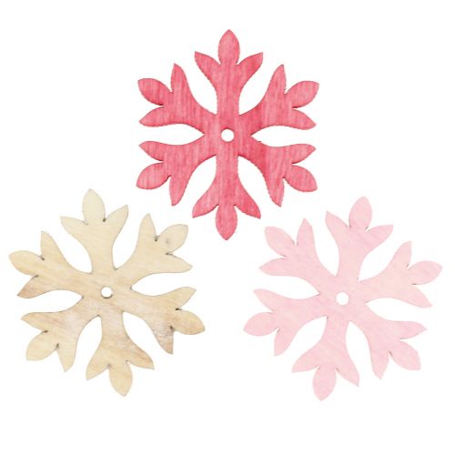 Floristik24 Sneeuwvlokken om te strooien roze, roze, naturel Ø4cm 72st