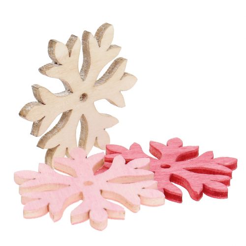 Artikel Sneeuwvlokken voor het strooien roze, roze, naturel Ø4cm 72 st