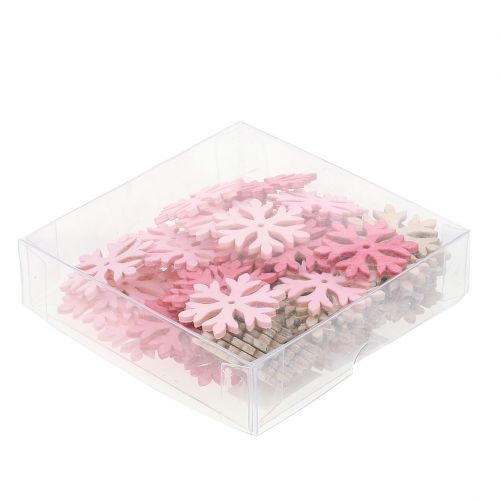 Artikel Sneeuwvlokken voor het strooien roze, roze, naturel Ø4cm 72 st