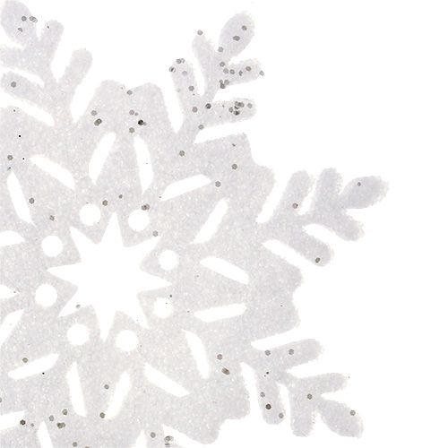 Artikel Sneeuwvlok wit met mica soort. 10 cm 12 st