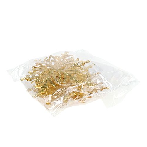 Floristik24 Metaal sneeuwvlok goud 10cm 4st