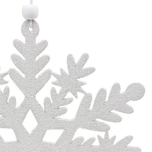 Artikel Sneeuwvlok wit met mica 20cm 4st