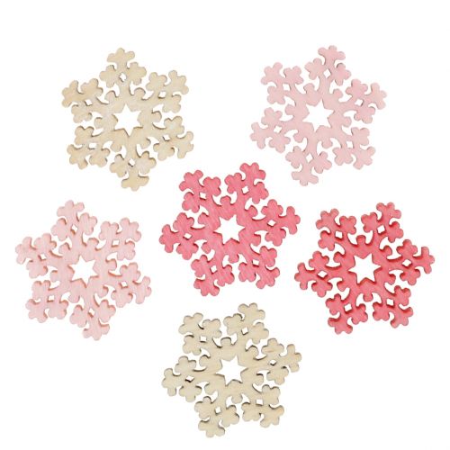 Floristik24 Sneeuwvlok mix roze, roze, naturel Ø2cm 144st