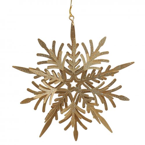Floristik24 Sneeuwvlok 3D-effect goud 16cm x 15,5cm 2 st