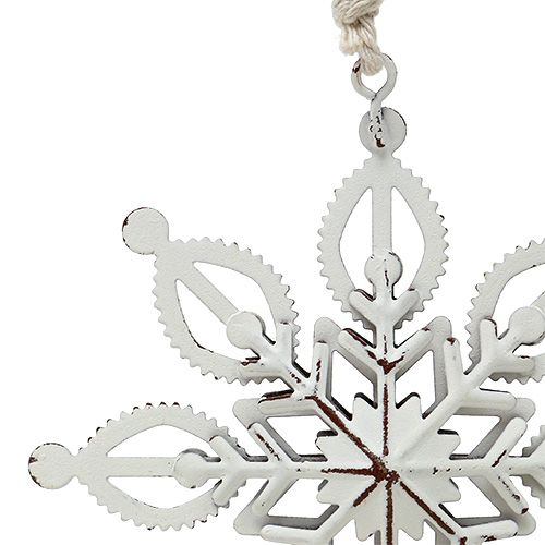 Floristik24 Metaal sneeuwvlok wit 10,5-11cm 4st