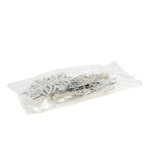 Floristik24 Metaal sneeuwvlok wit 10,5-11cm 4st