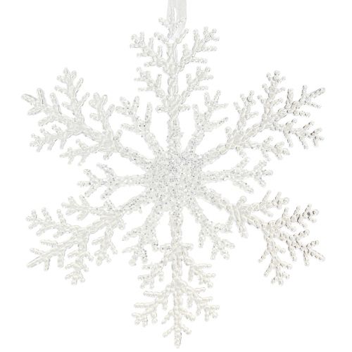 Floristik24 Sneeuwvlokdecoratie ijskristal om op te hangen 18×20cm 4st