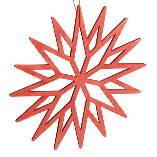 Artikel Sneeuwvlok decoratieve houten boomdecoratie oranje 15cm 8 st
