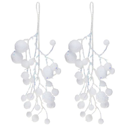 Artikel Sneeuwvlok decoratie takken om op te hangen glitter 30cm 2st