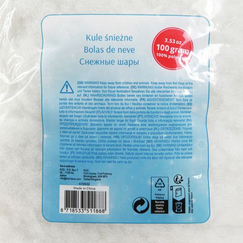 Artikel Sneeuwvlokken Schilferig Kunstsneeuwwitje 100 g × 4 stuks