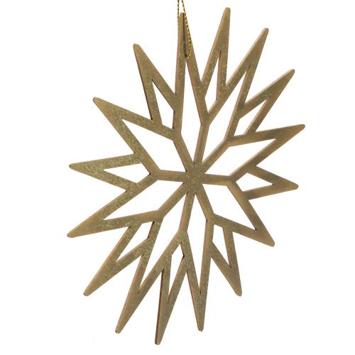 Artikel Sneeuwvlokken Houten Decoratieve Kerstboomversiering Bruin 15cm 8 st