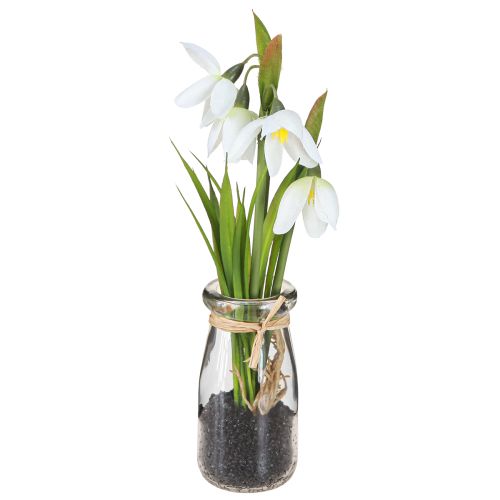 Artikel Sneeuwklokjes kunst in glas kunstbloemen wit 22,5cm 2st