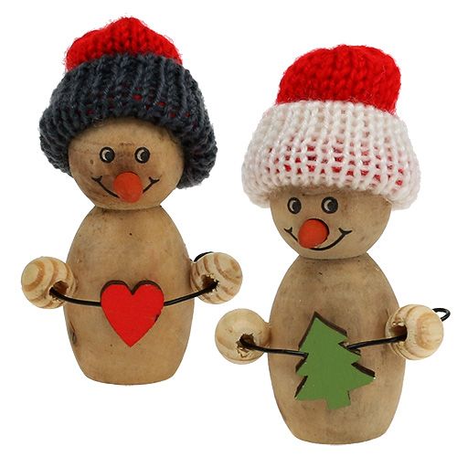 Floristik24 Sneeuwpop figuur hout 8cm - 9cm 6st