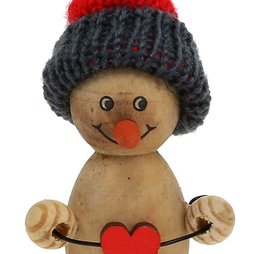 Floristik24 Sneeuwpop figuur hout 8cm - 9cm 6st