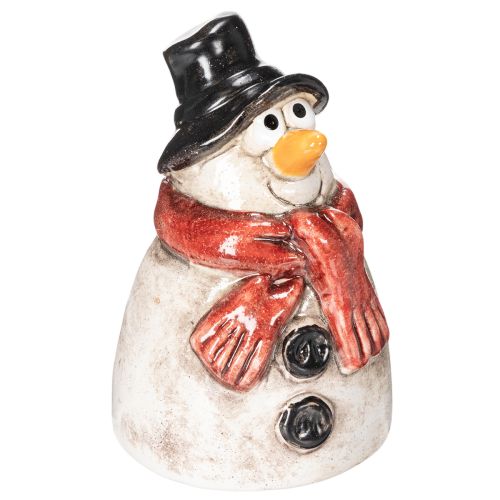 Sneeuwpopfiguurtje met rode sjaal, kerstdecoratie, 10 cm