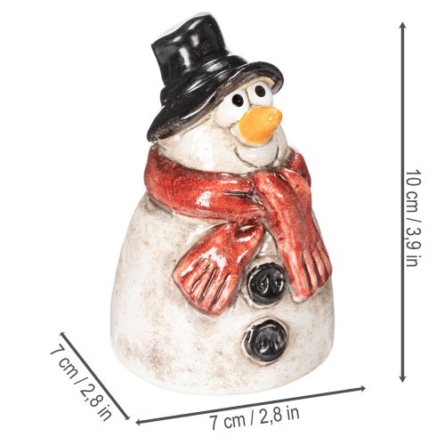 Sneeuwpopfiguurtje met rode sjaal, kerstdecoratie, 10 cm | Floristik24.nl
