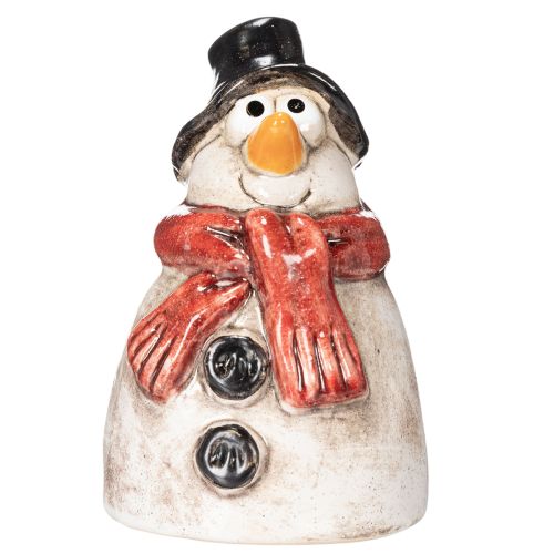 Sneeuwpopfiguurtje met rode sjaal, kerstdecoratie, 10 cm | Floristik24.nl
