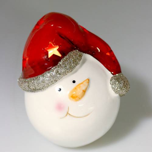 Floristik24 Sneeuwpop met LED licht 10,5cm 2st