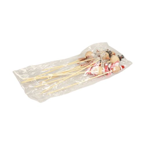 Artikel Sneeuwpop decoratieve plug bloemplug natuurlijk hout 5cm 9st
