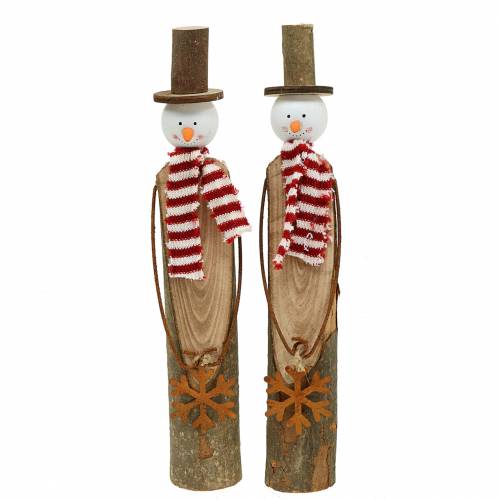 Floristik24 Sneeuwpop hout met patina 30cm 2st
