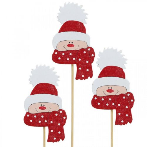 Bloemplug winterkind, gezicht met muts en sjaal, adventsdecoratie 8×4,3cm 18st