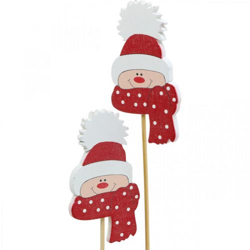 Floristik24 Bloemplug winterkind, gezicht met muts en sjaal, adventsdecoratie 8×4,3cm 18 stuks