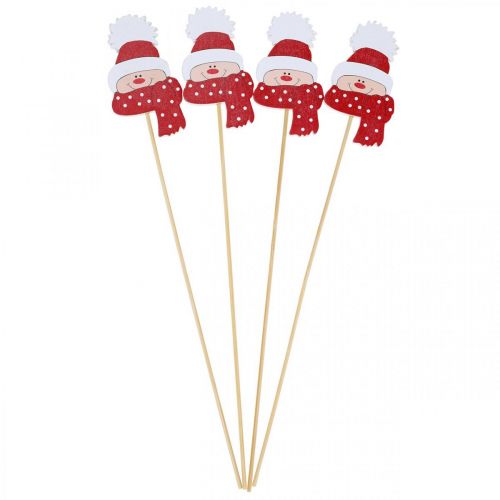 Floristik24 Bloemplug winterkind, gezicht met muts en sjaal, adventsdecoratie 8×4,3cm 18 stuks